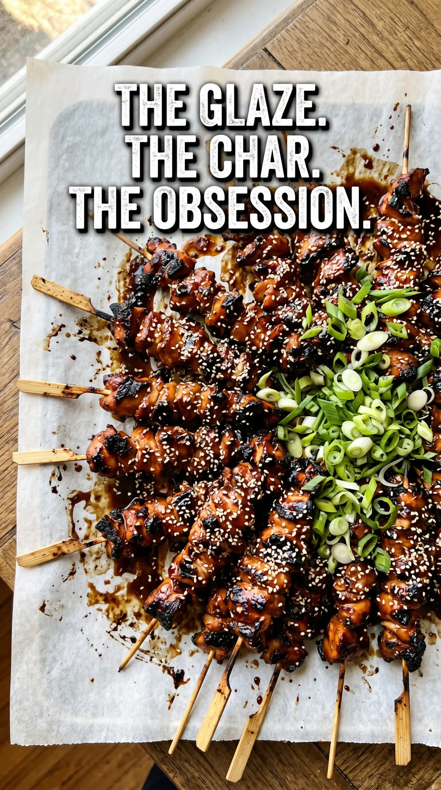 Sticky Bourbon Chicken Skewers glossy glazed grilled skewers