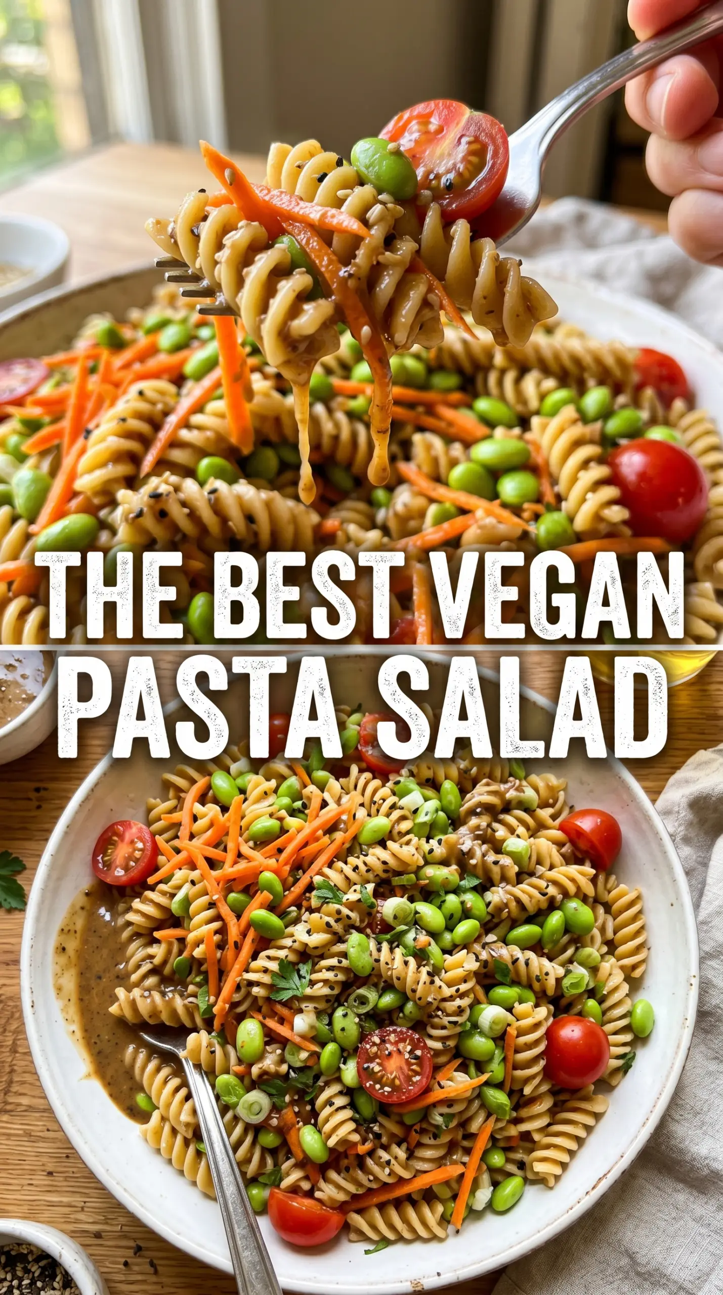 Vegan Pasta Salad colorful creamy