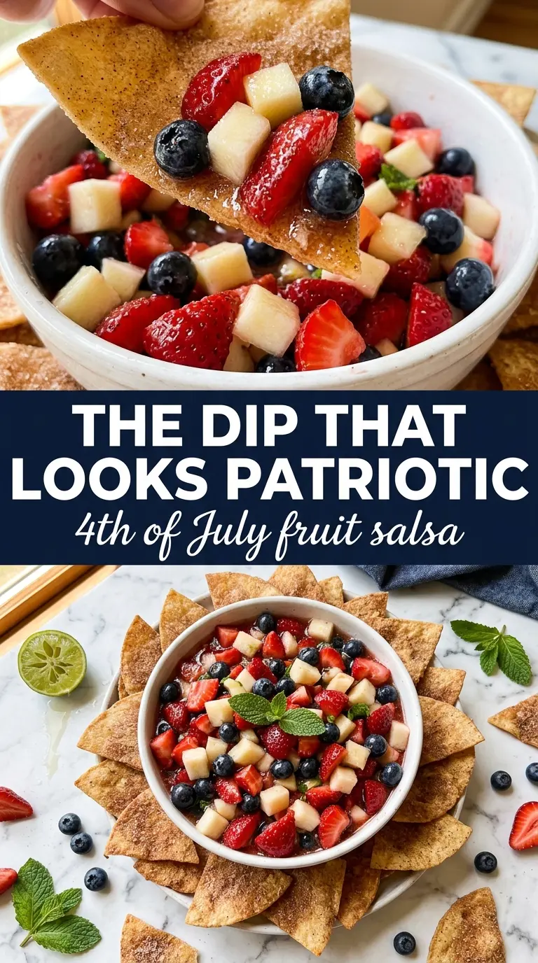 4th of July fruit salsa red white blue fresh