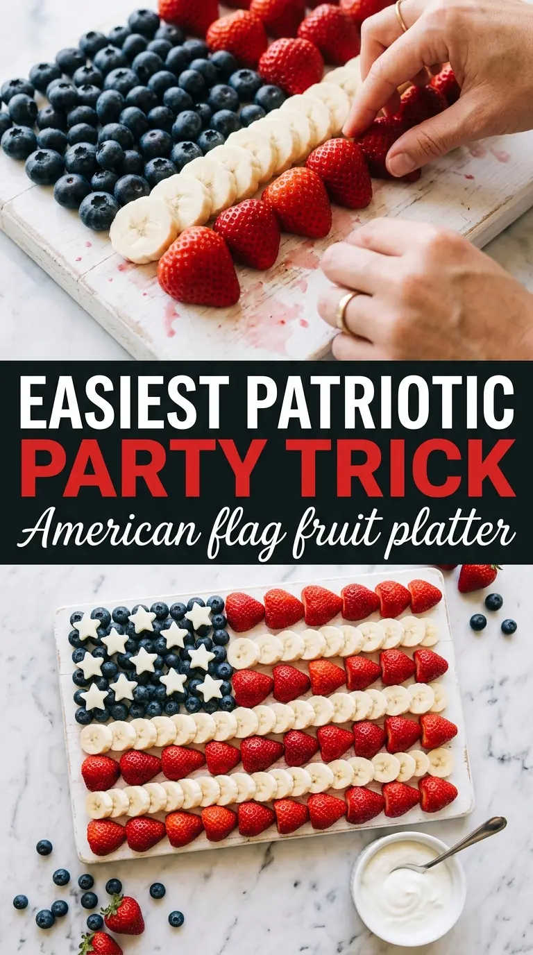 American flag fruit platter patriotic fruit tray red white blue fruit