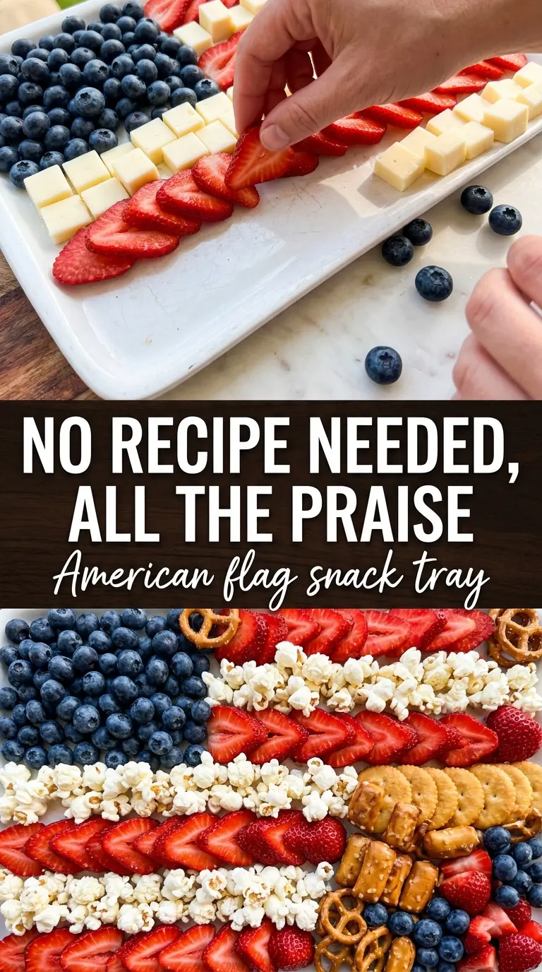 American Flag Snack Tray patriotic snack board, red white blue