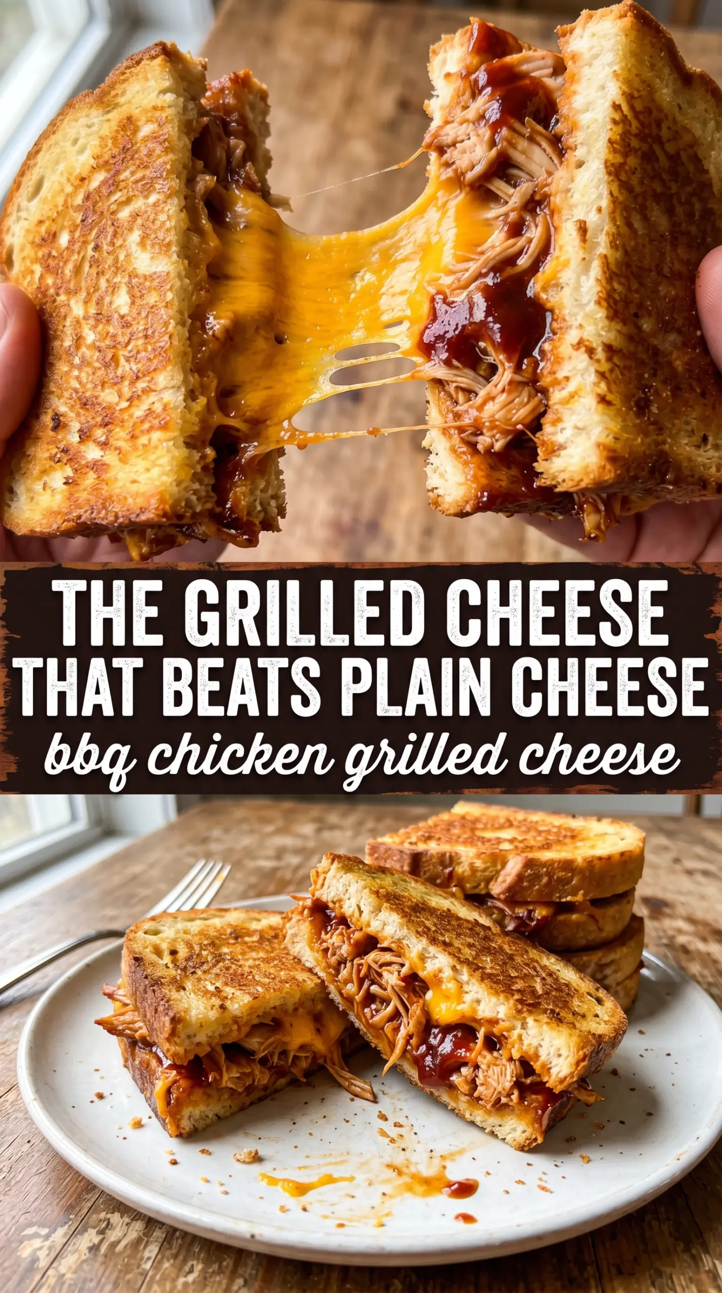 BBQ Chicken Grilled Cheese smoky gooey sandwich
