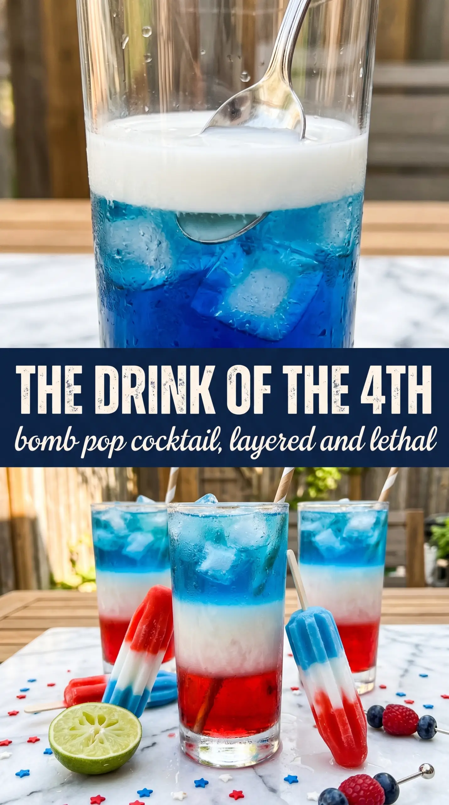 Bomb Pop Cocktail layered patriotic cocktail