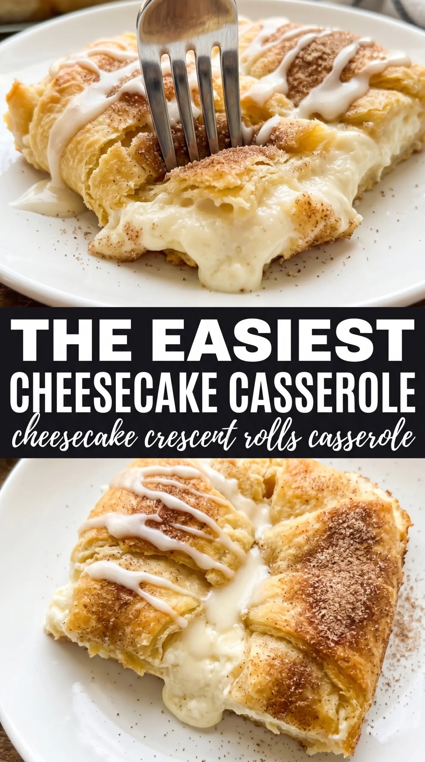 Cheesecake crescent rolls casserole flaky creamy cinnamon-sugar
