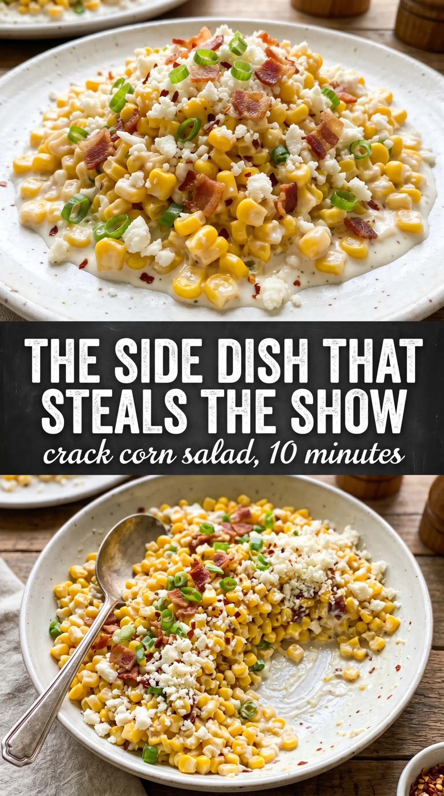 Crack Corn Salad creamy crunchy bacon cheddar
