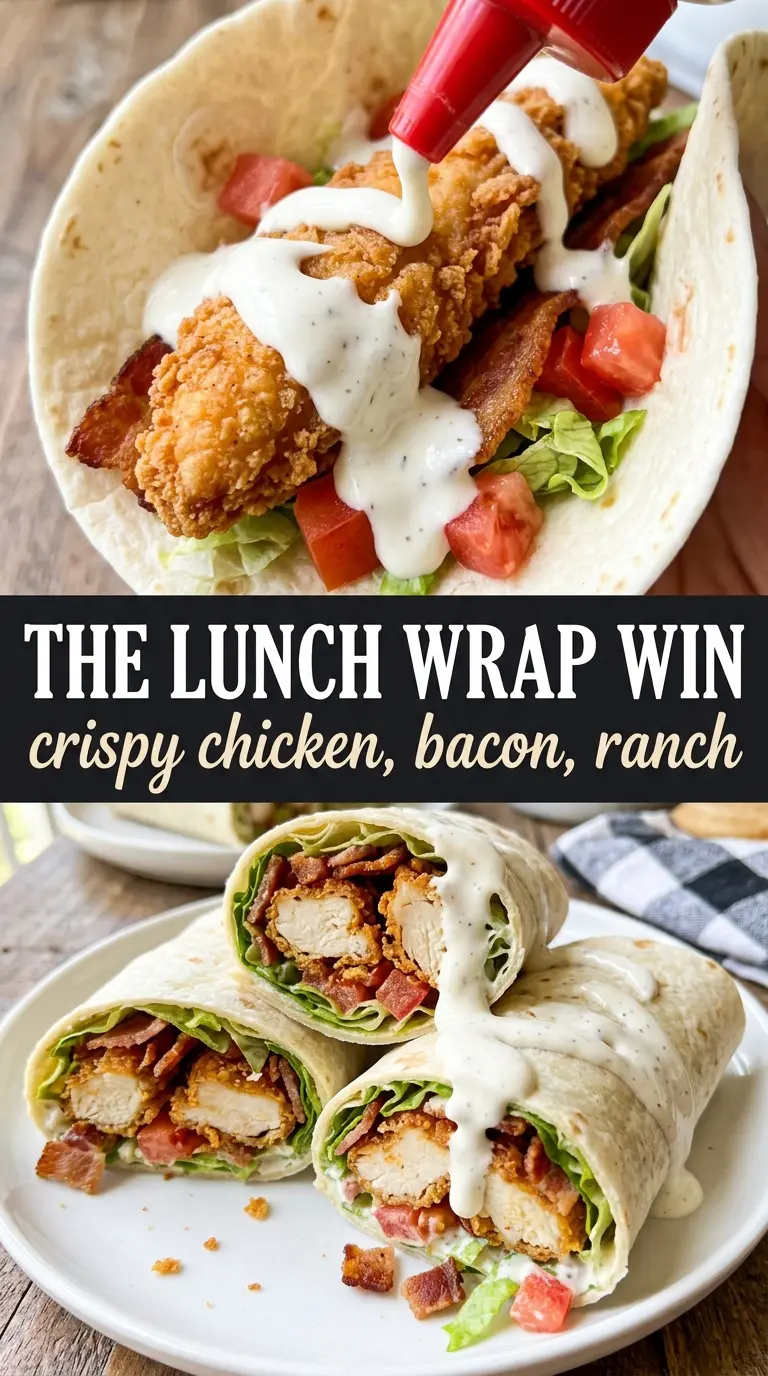 Crispy Chicken Bacon Ranch Wrap crispy toasted layers