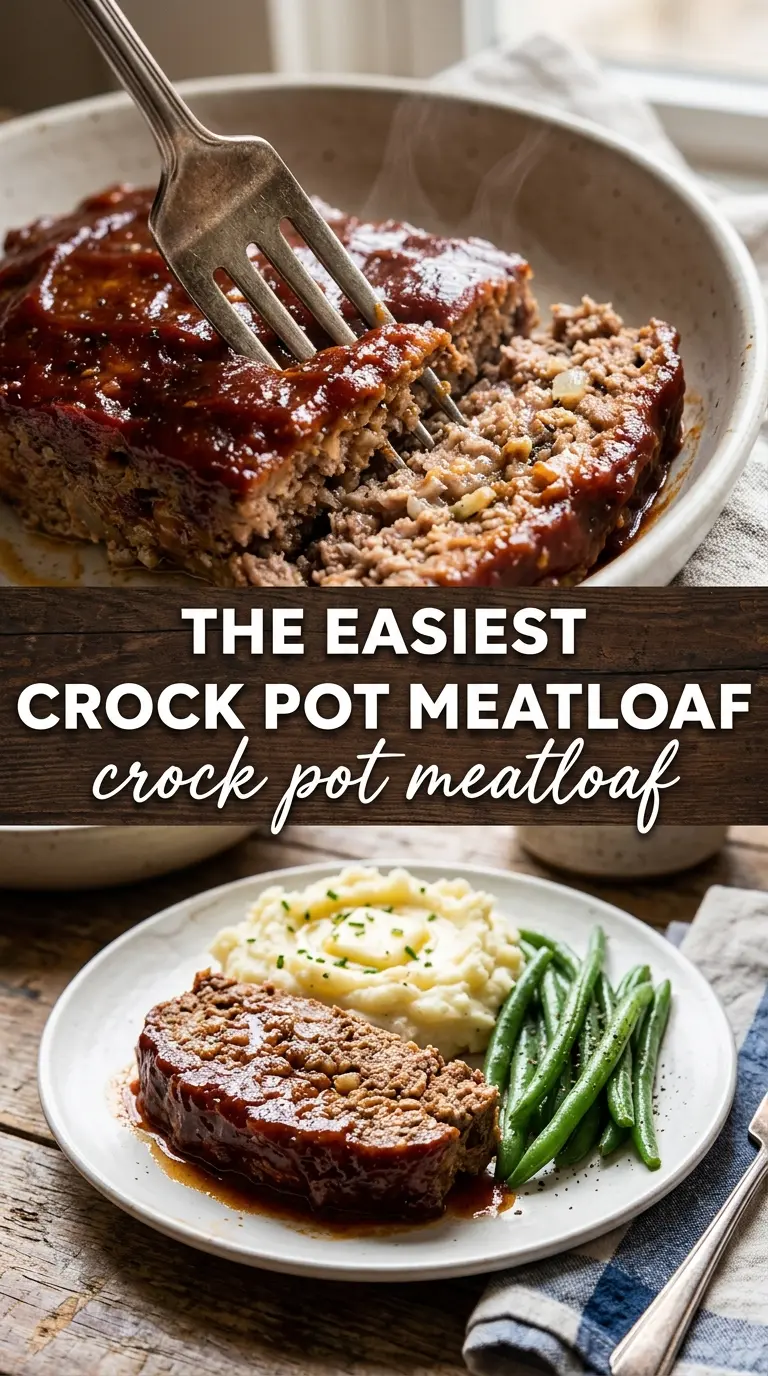 Crock Pot Meatloaf juicy tender glazed