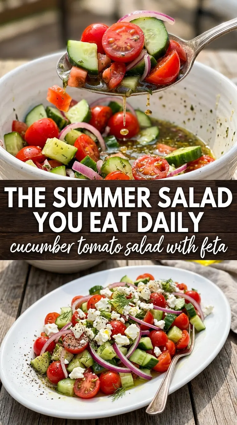 Cucumber Tomato Salad crisp cucumbers, juicy tomatoes, tangy herbs