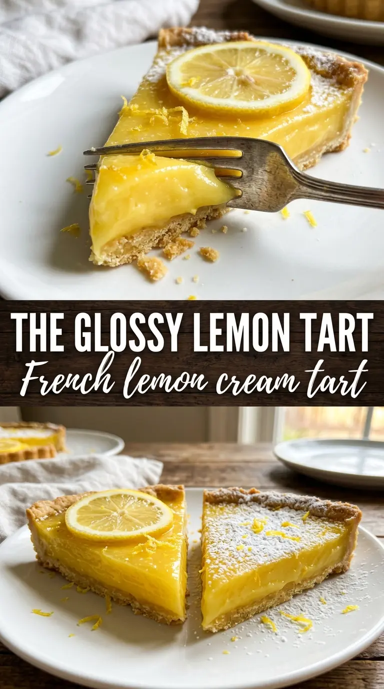French lemon cream tart smooth bruleed citrus