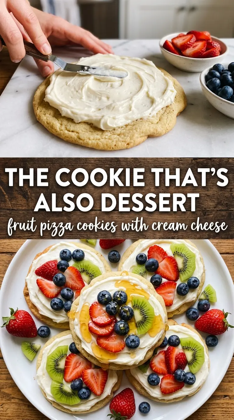 Fruit Pizza Cookies soft sugar cookie fruit dessert