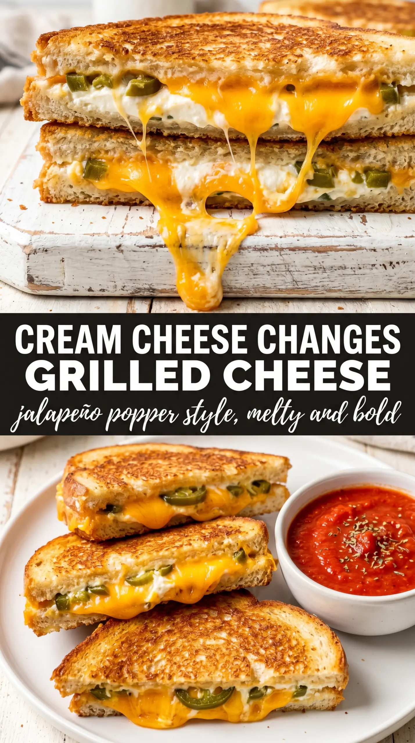 Jalapeño Popper Grilled Cheese golden toasted, creamy, spicy