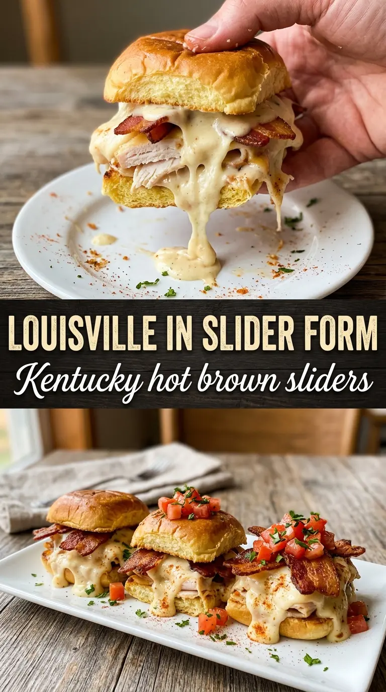 Kentucky Hot Brown Sliders cheesy bacon pull-apart