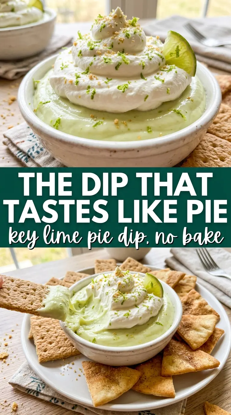 Key Lime Pie Dip creamy lime, graham topping