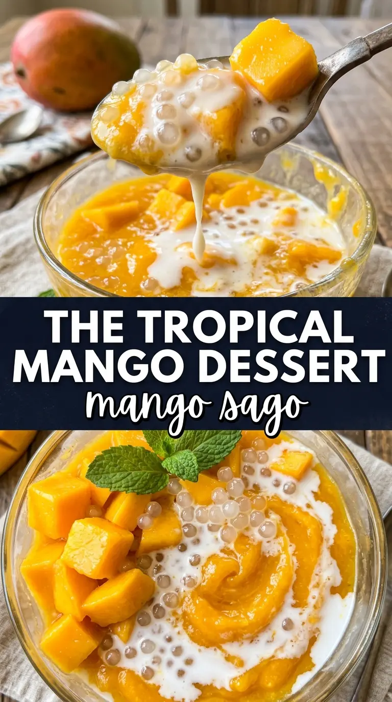 Mango sago creamy tropical dessert