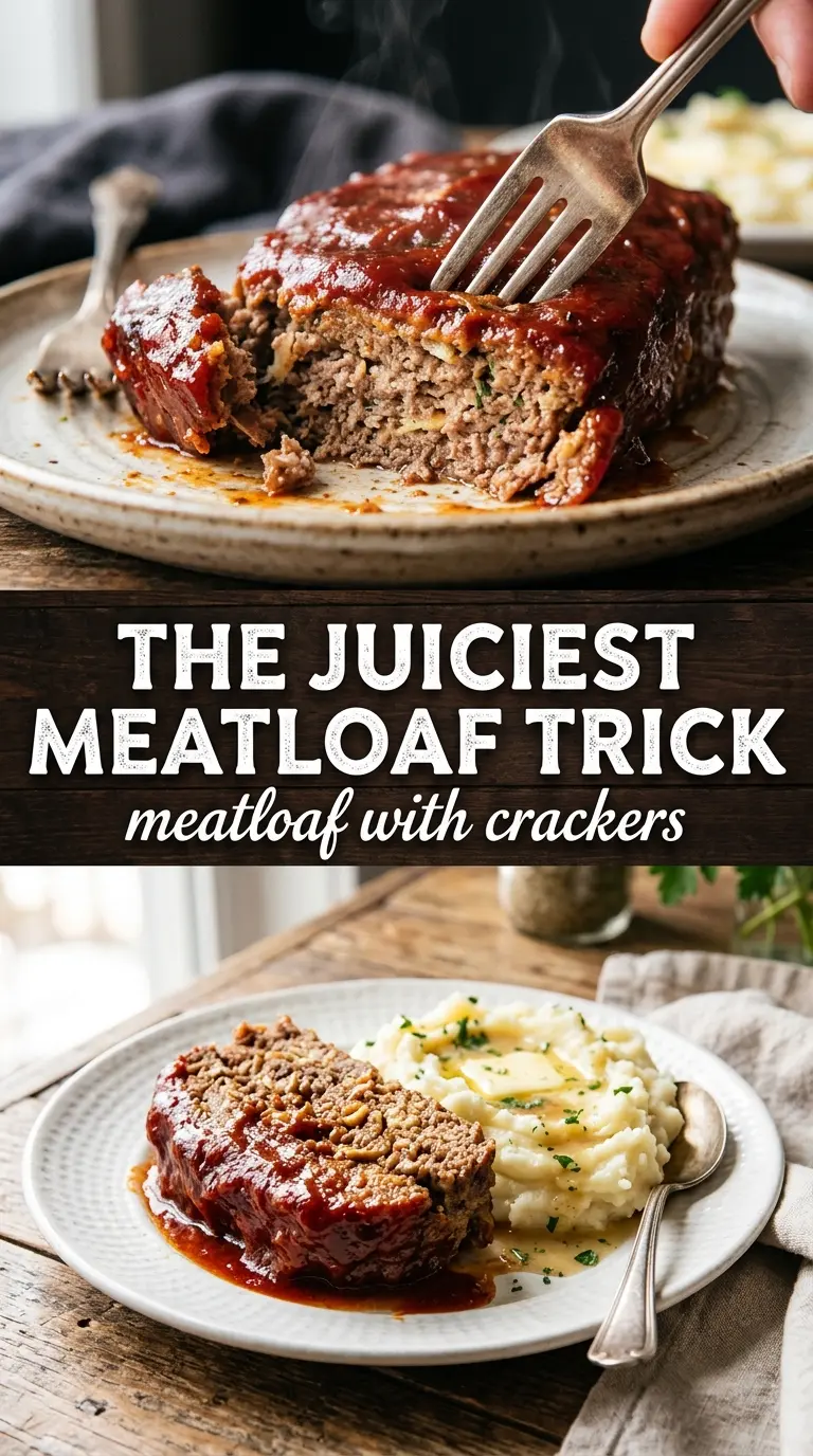 Meatloaf with crackers moist glazed