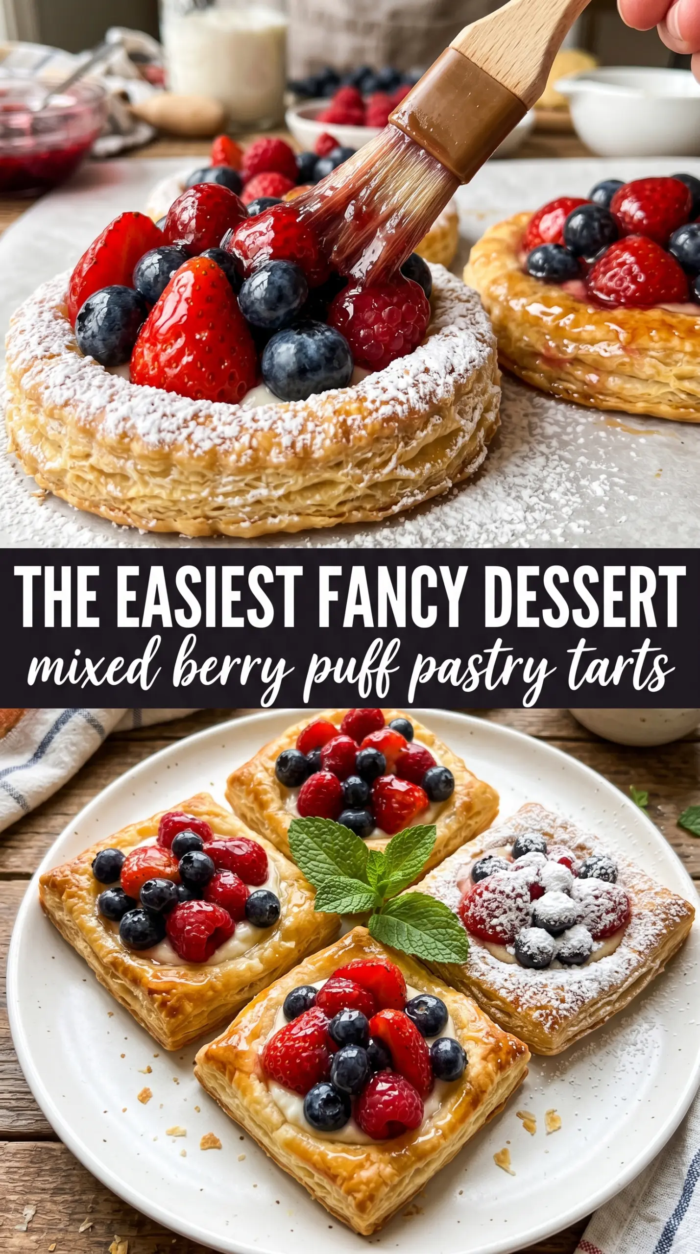 Mixed Berry Puff Pastry Tarts flaky berry cream cheese