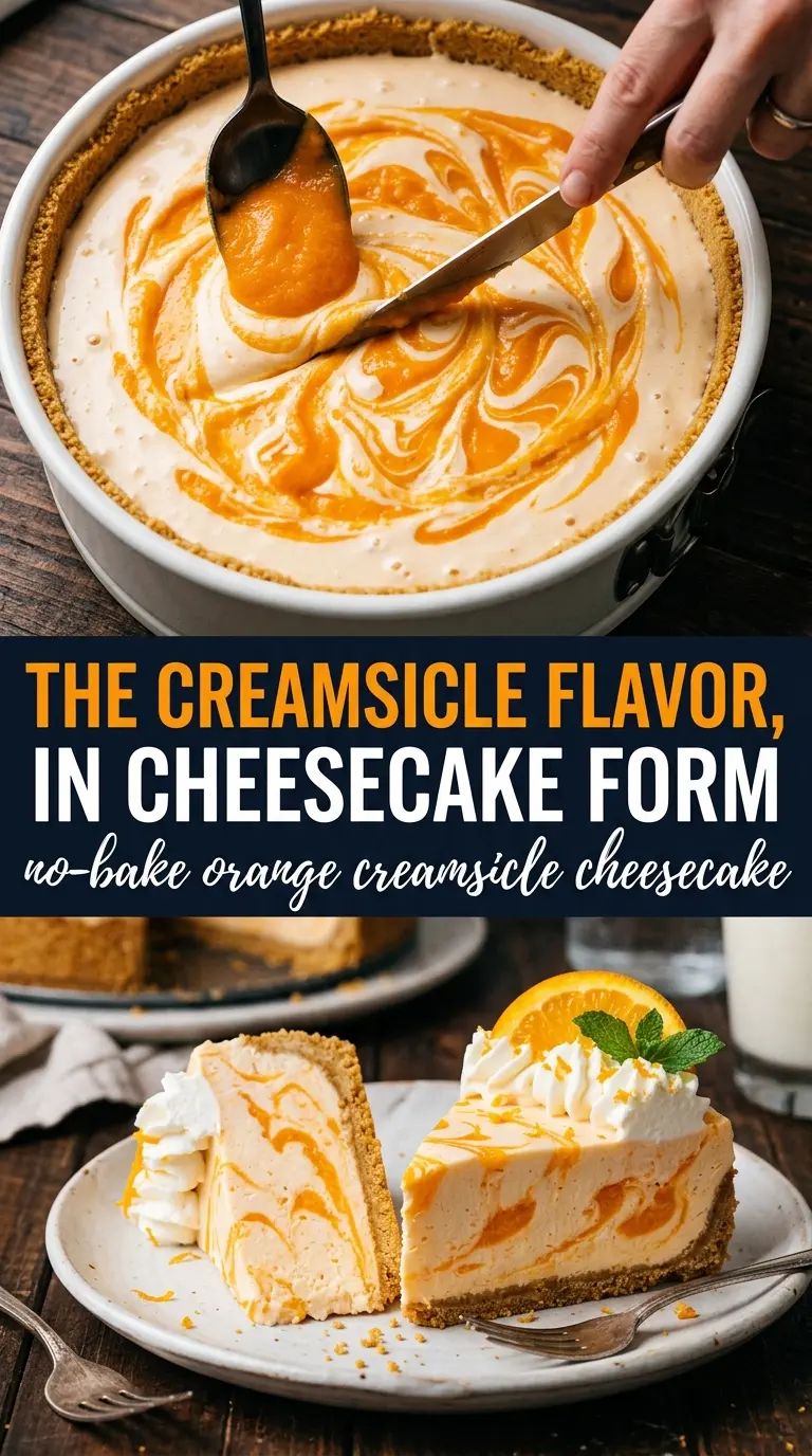 No-Bake Orange Creamsicle Cheesecake creamy citrus dessert