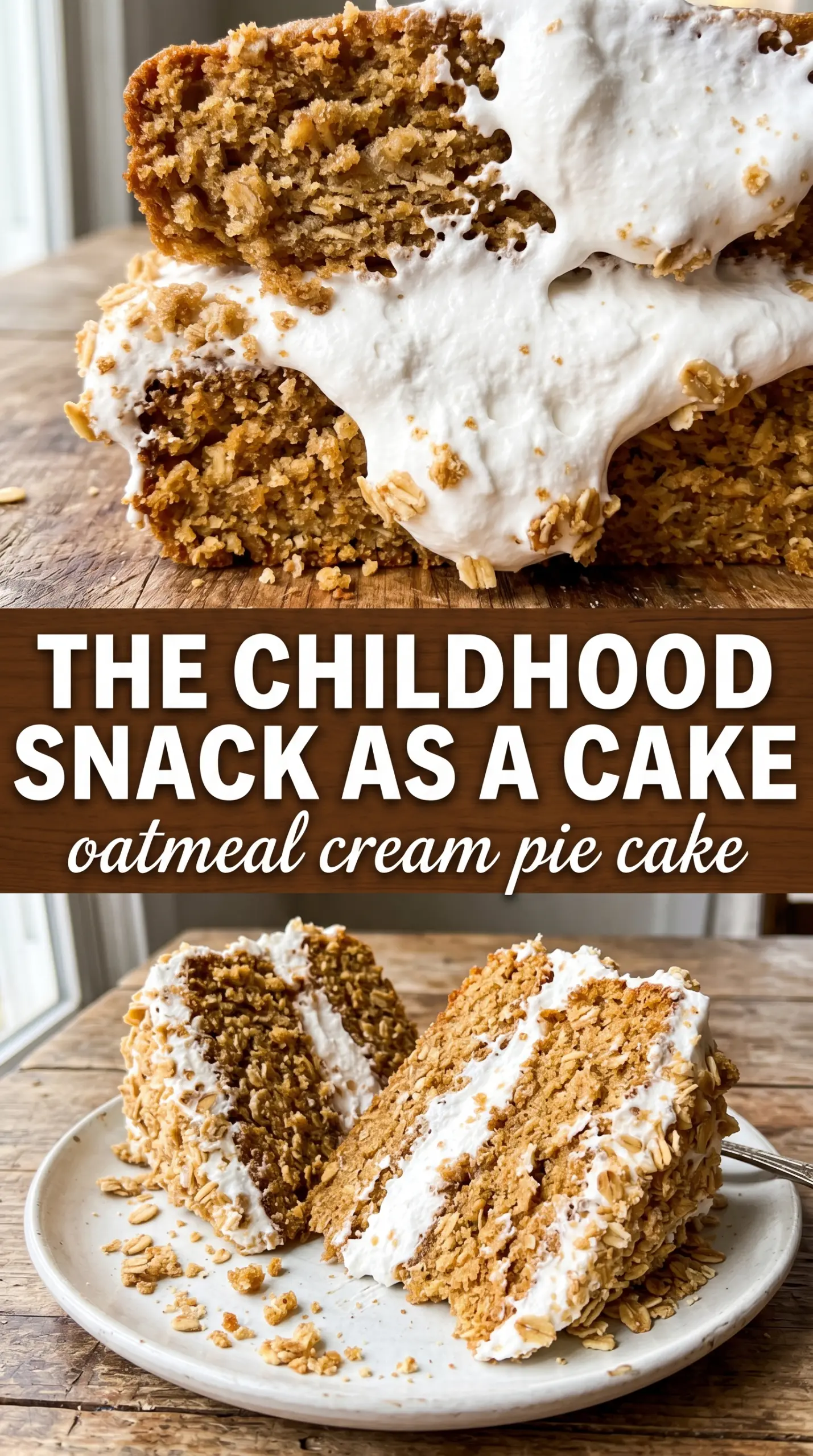 Oatmeal Cream Pie Cake soft layered marshmallow