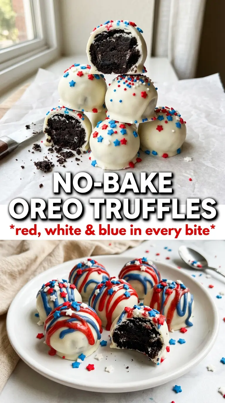 Patriotic Oreo Balls red white blue