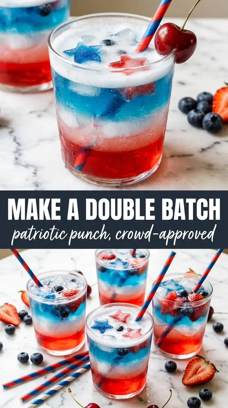 Patriotic Punch layered red white blue