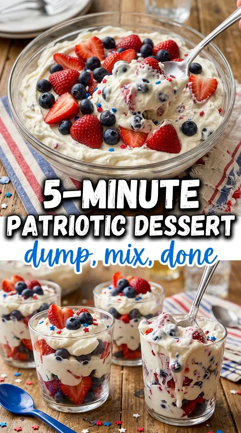 Red, White and Blue Cheesecake Salad creamy fruity marshmallow