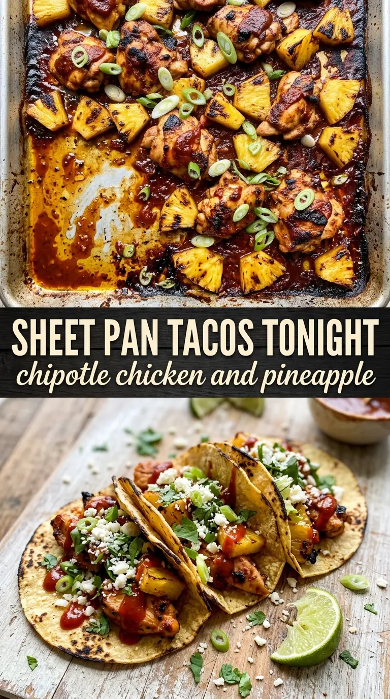 Sheet Pan Chicken Chipotle and Pineapple Tacos smoky sweet
