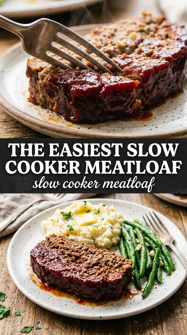 Slow cooker meatloaf tender glazed
