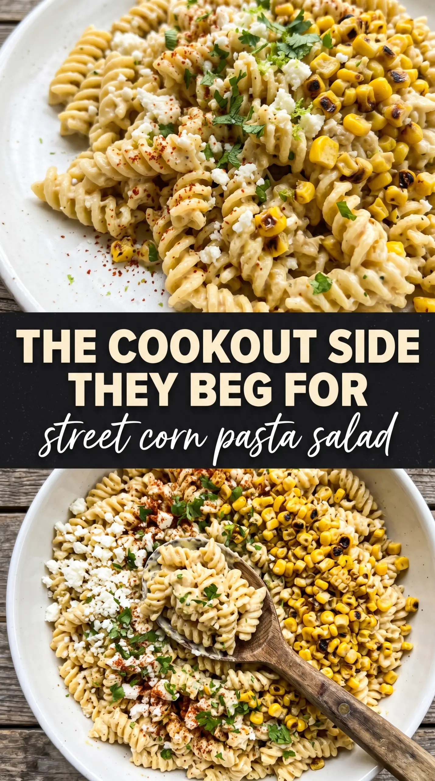 Street corn pasta salad creamy smoky lime