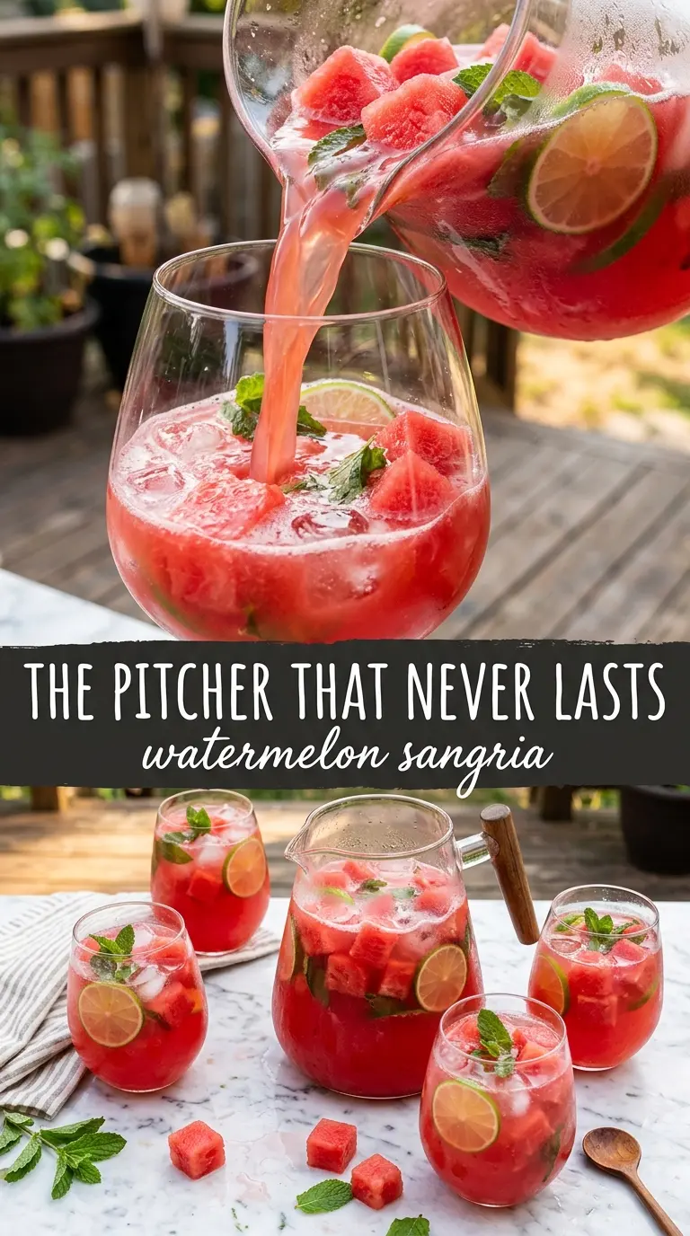 Watermelon Sangria, blush pink, minty citrus