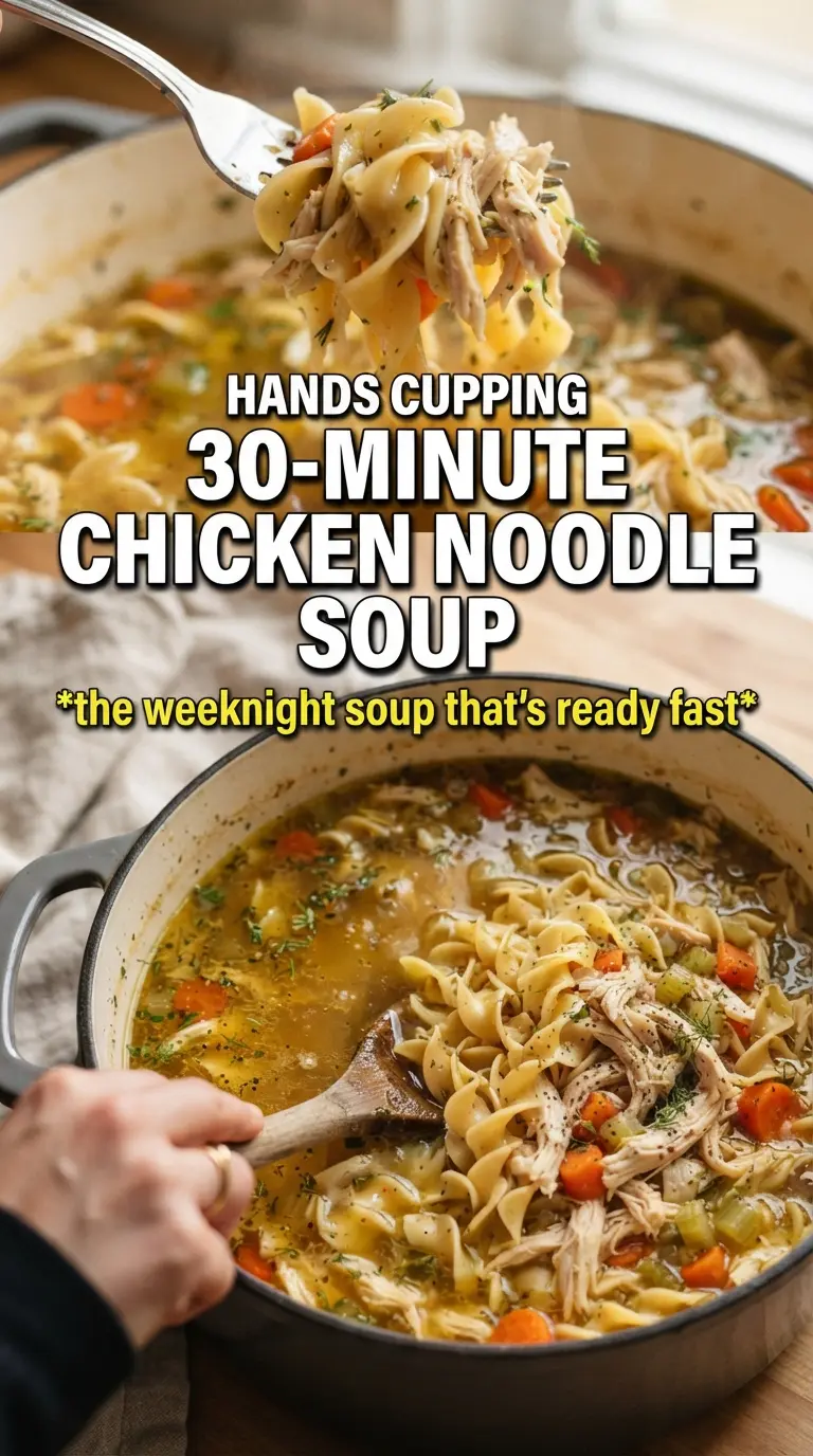 30-Minute Homemade Chicken Noodle Soup golden broth, tender noodles, hearty
