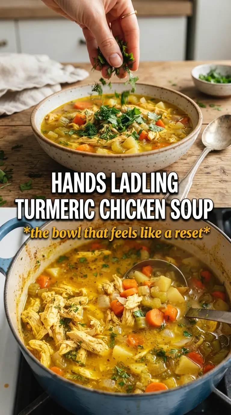 Anti-Inflammatory Turmeric Chicken Soup golden ginger