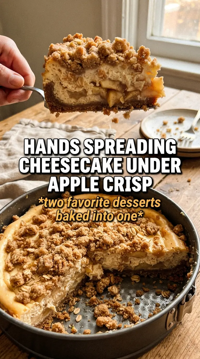 Apple Crisp Cheesecake creamy spiced crumbly