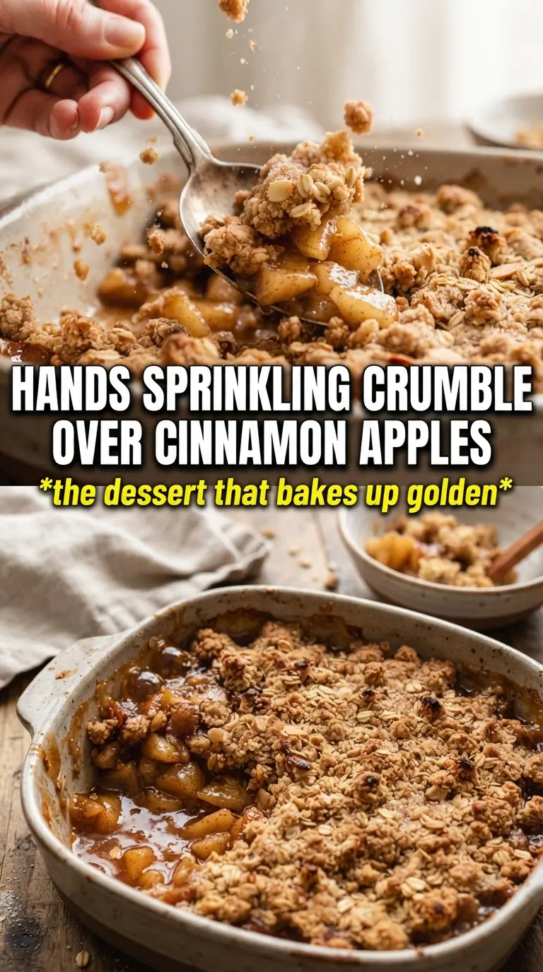 Apple Crisp golden oat crumble caramelized bubbling