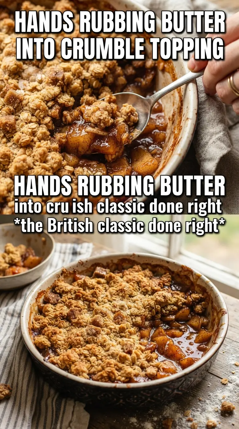 Apple Crumble golden topping cinnamon apples