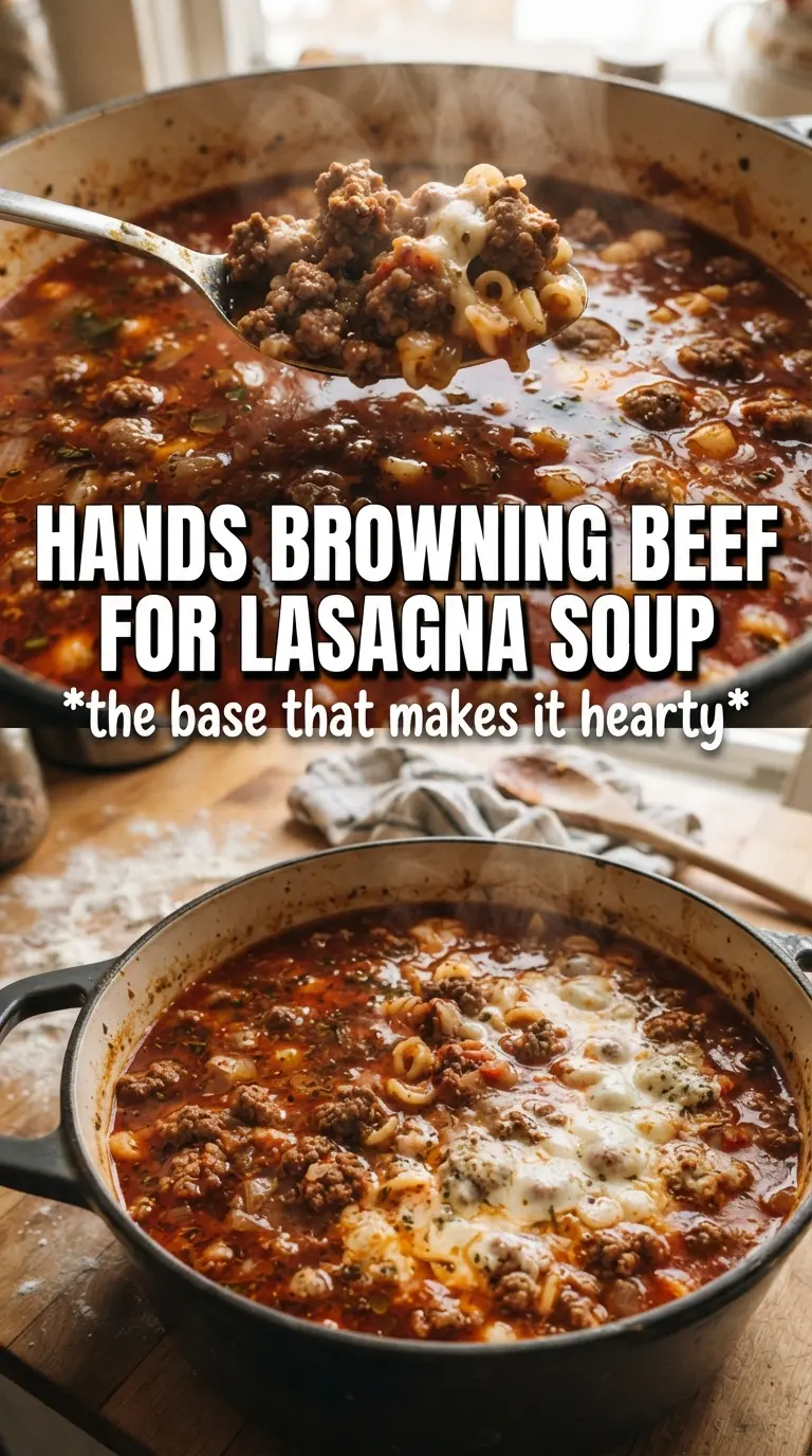 Beef Lasagna Soup rich cheesy hearty