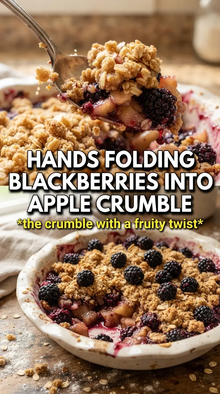 Blackberry Apple Crumble golden, bubbling, rustic