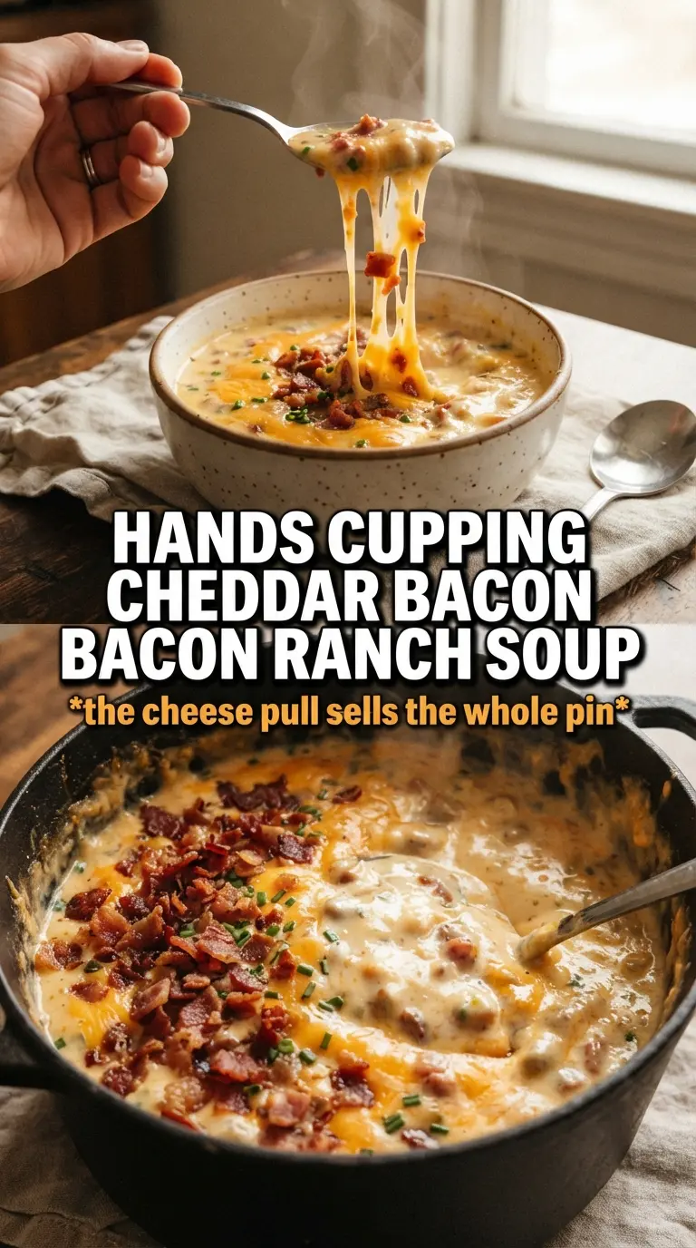 Cheddar Bacon Ranch Chicken Noodle Soup creamy bacon ranch