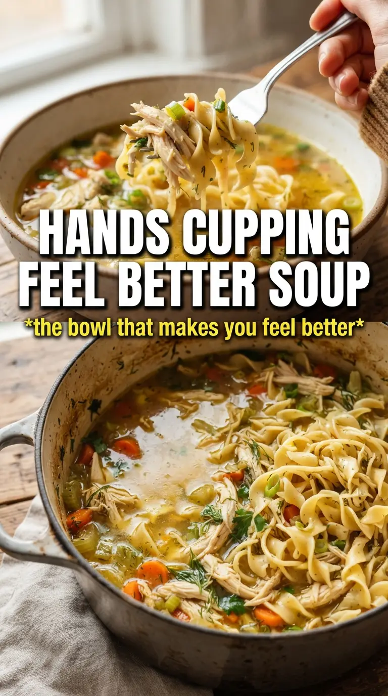 Chicken Noodle Feel Better Soup golden broth ginger lemon
