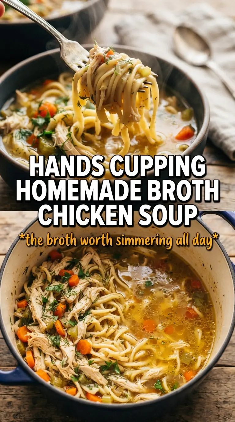 Chicken Noodle Soup With Homemade Broth rich golden comforting