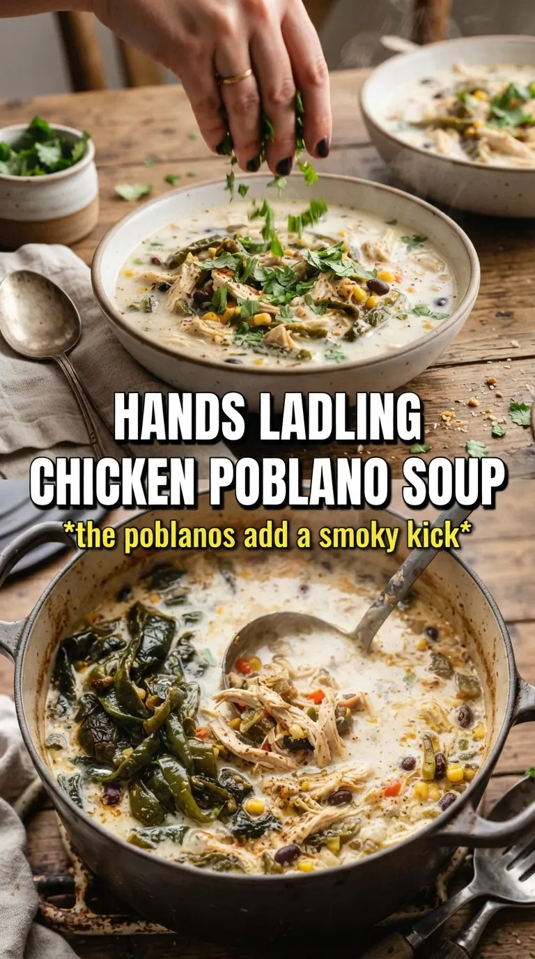 Chicken Poblano Soup smoky creamy