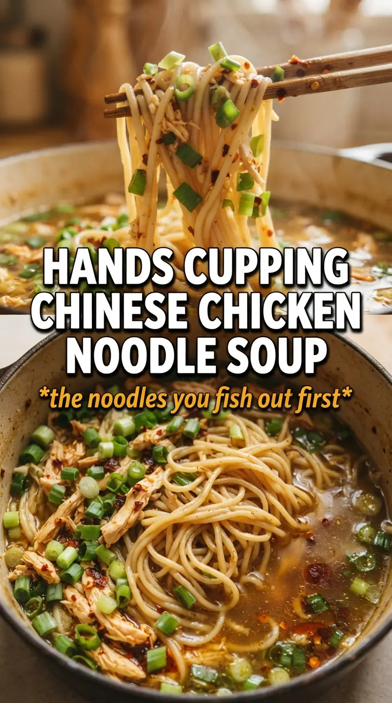 Chinese chicken noodle soup clear broth noodles bok choy