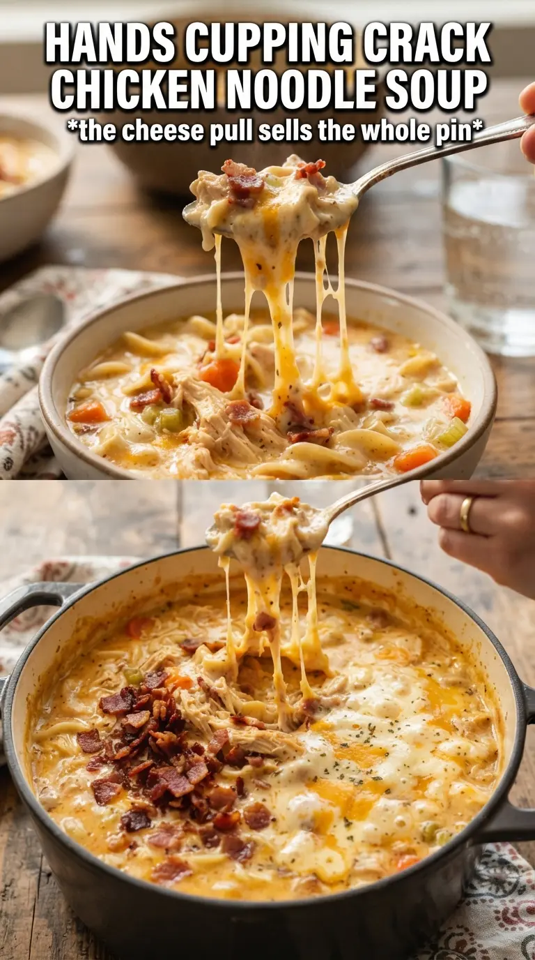 Crack Chicken Noodle Soup creamy bacon cheddar