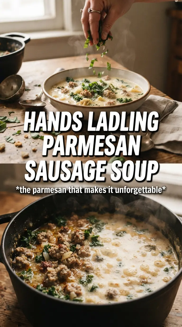 Creamy Parmesan Italian Sausage Soup rich creamy hearty