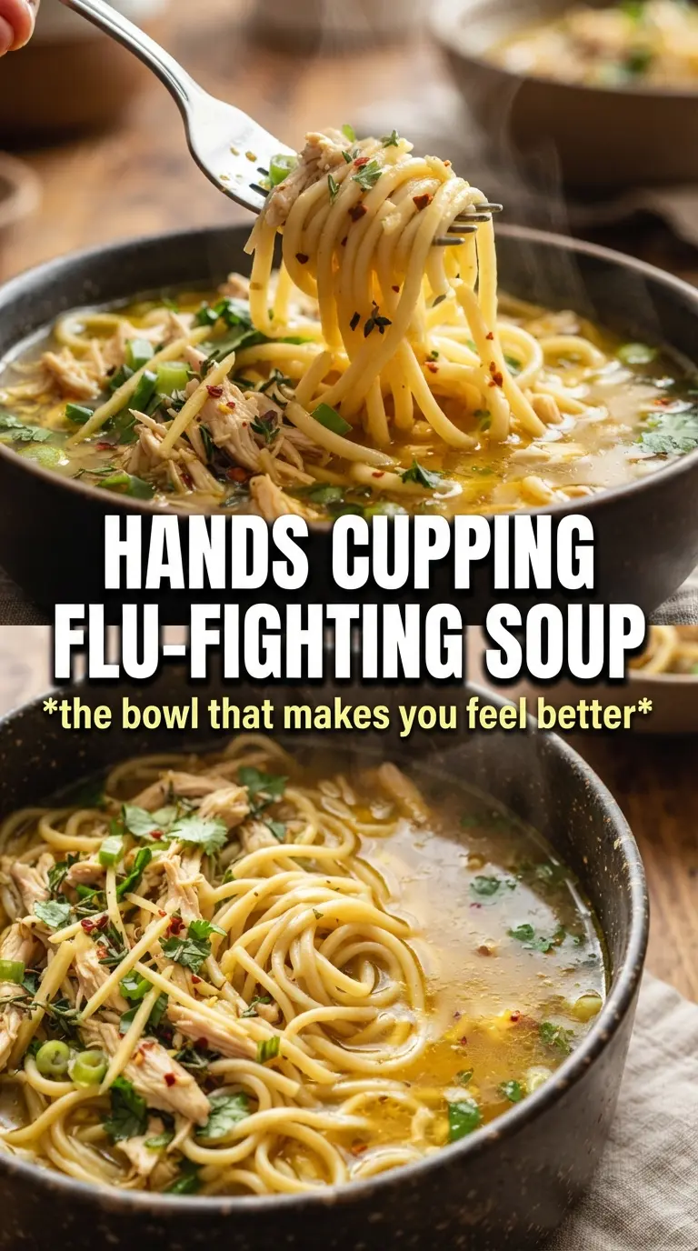 flu-fighting chicken noodle soup ginger garlic lemon