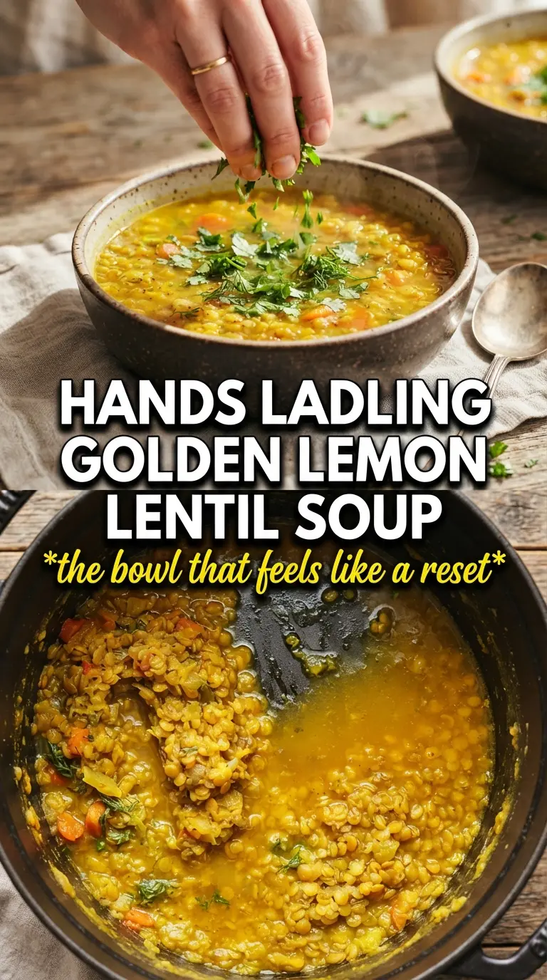Healing Golden Lemon Lentil Soup silky lemony turmeric