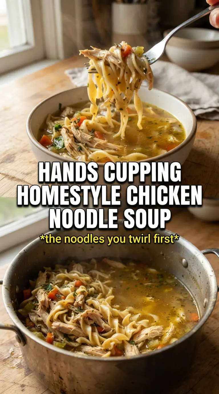 Homestyle Chicken Noodle Soup rich golden broth noodles shredded chicken