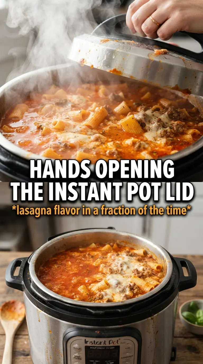 Instant Pot Lasagna Soup rich tomato broth, sausage, creamy cheese