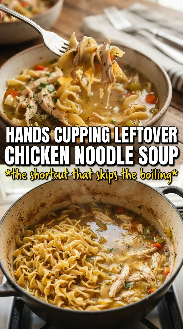 Leftover Rotisserie Chicken Noodle Soup warm brothy comforting