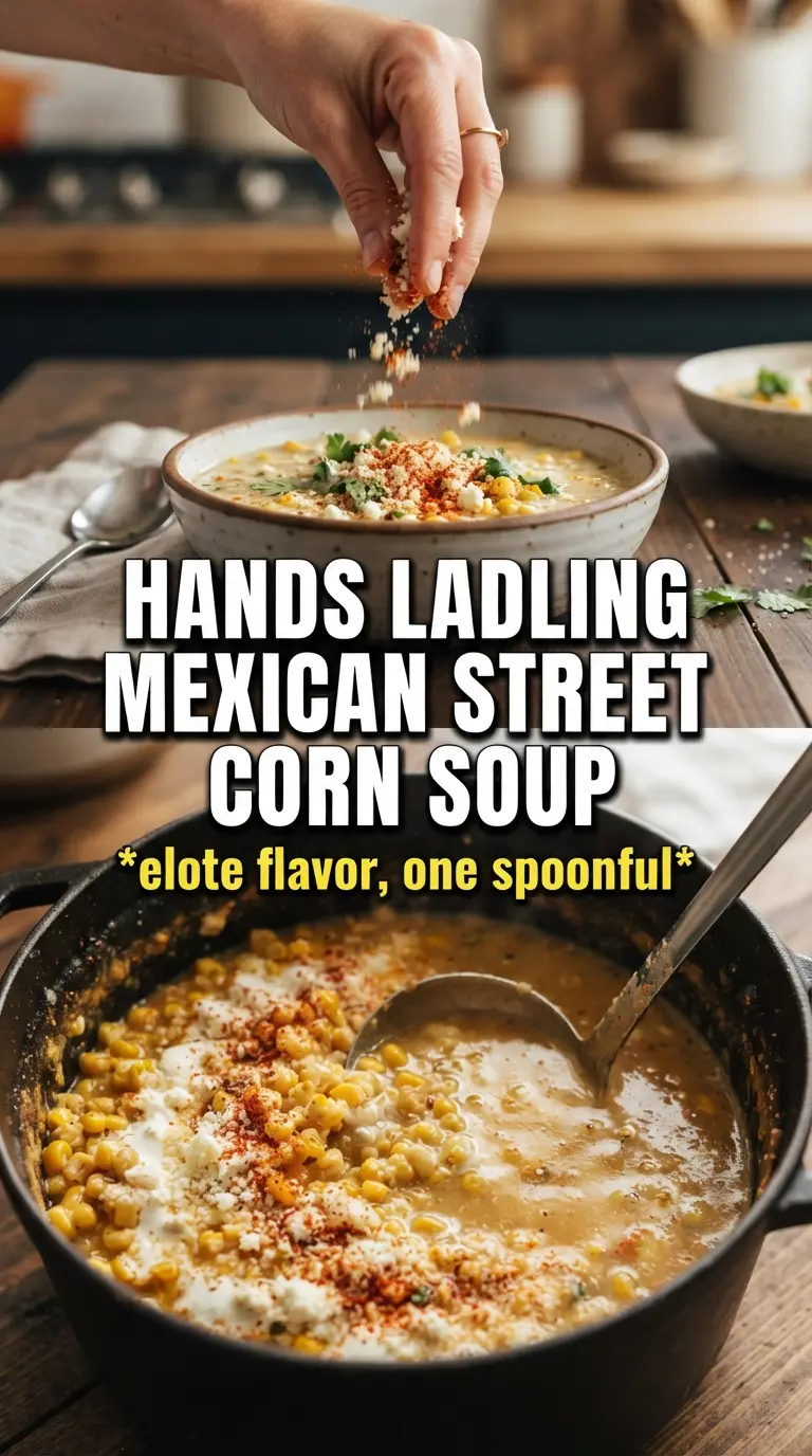 Mexican Street Corn Soup creamy charred corn cotija lime