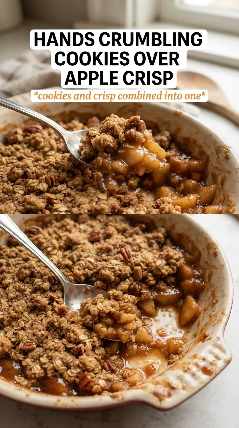 Oatmeal Cookie Apple Crisp golden crumble, cinnamon apples, buttery dessert